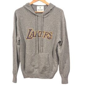 Hillflint Los Angeles Lakers Hoodie‎ 100% Cashmere Gray Pullover Sweatshirt M